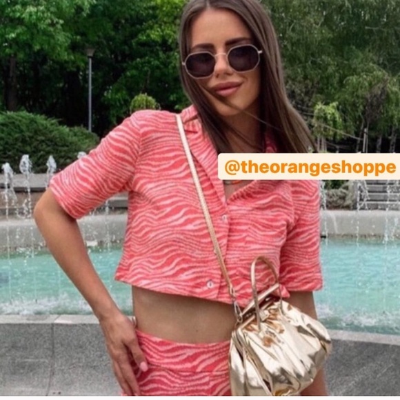 Zara Jacquard pink top - Picture 4 of 4